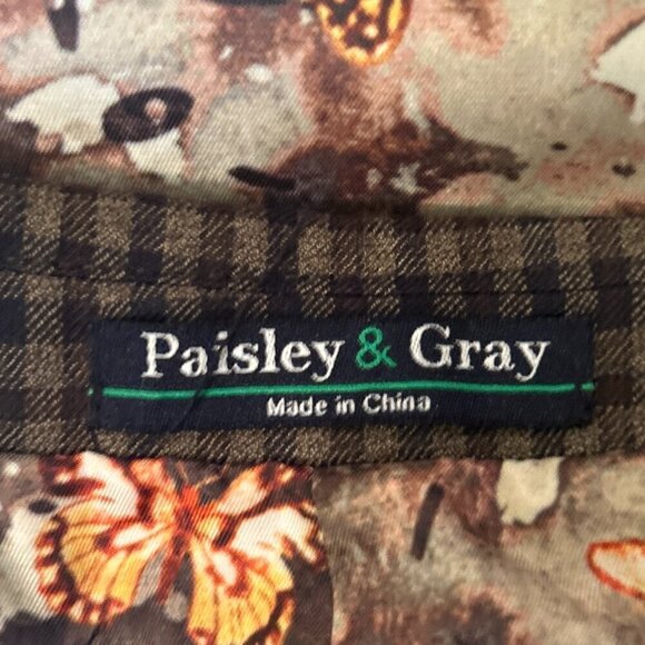 Paisley & Gray SZ M Unisex Plaid Vest Printed Back Menswear Cottage Prairie Tim - Picture 10 of 13